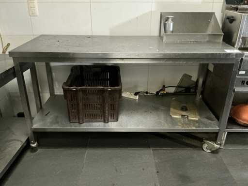 Verrijdbare Rvs werktafel