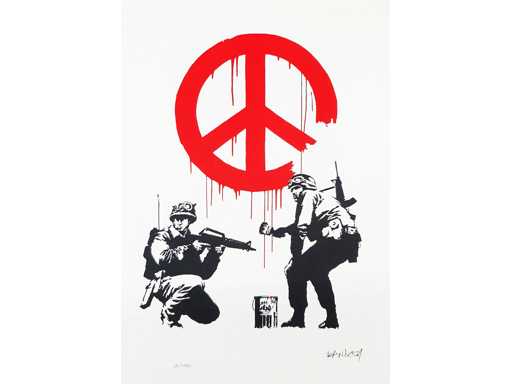 Banksy (geboren in 1974), gebaseerd op - CND Soldiers