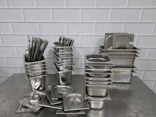 Plateau Gastronorm en acier inoxydable avec couvercle (25x)