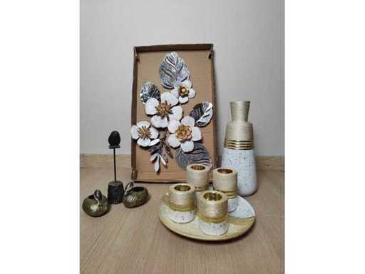 Wall decoration - Vase - Tealight holders - Bowl - Bird (10 items)