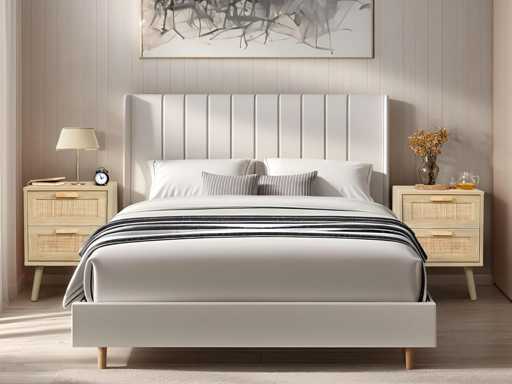 Set of 2 bedside tables, side tables with 2 decorated drawers