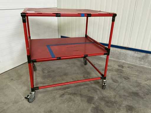 Transport trolley with shelves
