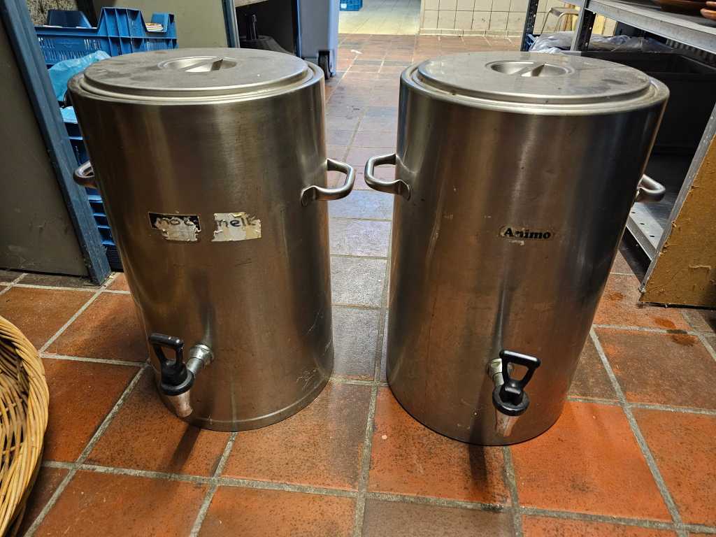 Stainless steel hot drink kettle (2x)