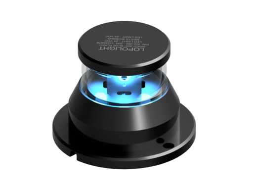 Lopolight 360 Grad Blauer Stroboskop Navigationslicht Schwarz 200-060-B Doppelblitz