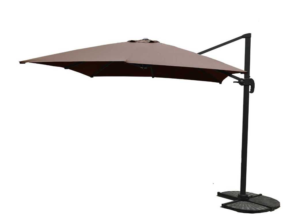 Hangende parasol taupe / sandy - 300x400 cm 