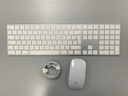Apple - Tastatură Magic AZERTY (franceză) cu tastatură numerică și mouse magic