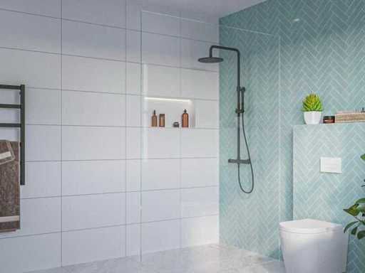 Panneau de douche à l’intérieur de 8mm, verre fumé facile à nettoyer 50x200cm