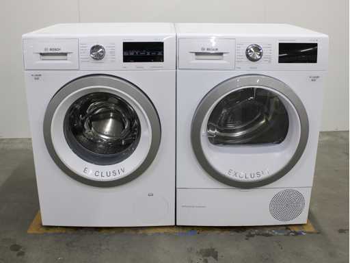 Série Bosch|6 SportsEdition AquaStop EcoSilenceDrive Machine à laver & Série Bosch|6 Sèche-linge Exclusiv à Condenseur Auto-Nettoyant