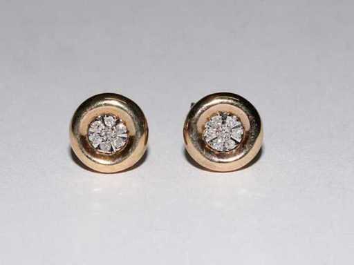 9 KT Yellow Gold Earring With Natural Diamond