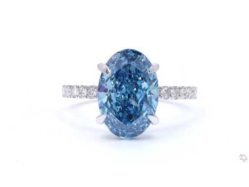 18 Karaat witgouden ring met 4,02 crt. diamant