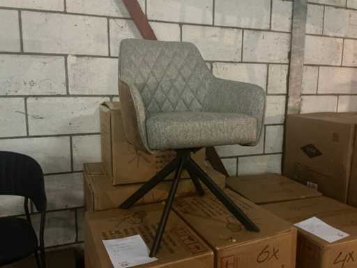 Dining Chair Douglas Grijs met Cognac Draaibare eetkamerstoel (6x)