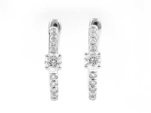 14 KT White Gold Earring With 0.52Cts Natural Diamonds