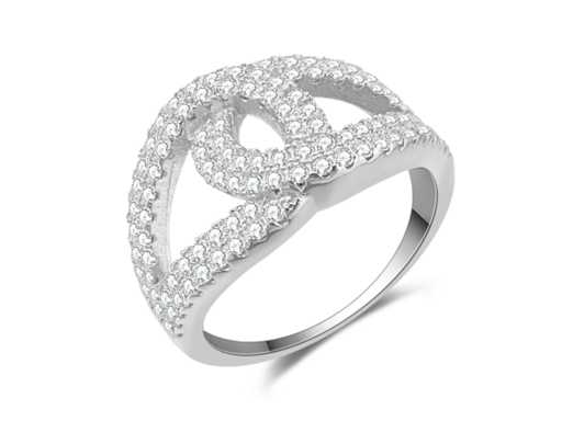 White design ring set entirely with white brilliants