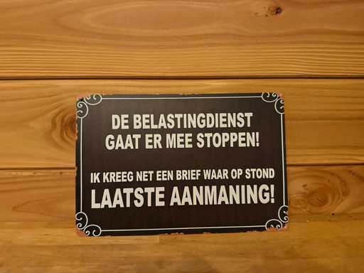 Metalen reclamebord 30x20cm