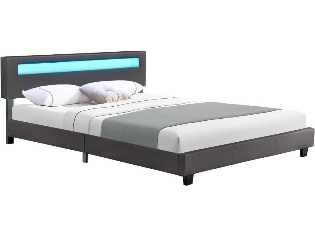 Upholstered bed, Bed frame with LED lighting -160*200cm