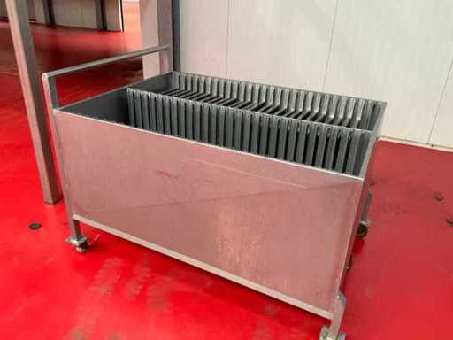 Cărucior de extracție din oțel inoxidabil Maron Metals, 56 de piese, grilă pentru capotă, inclusiv 26 de grile