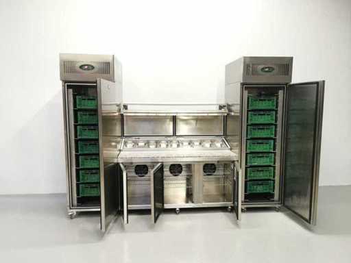 Foster - FPS3GR/EPRO26BS - Refrigerated Table with Fridge and Freezer