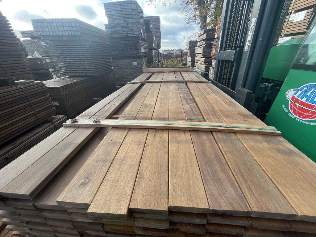 Guyana Ipé hardhouten planken geschaafd 21x90mm, lengte 275cm (153x)