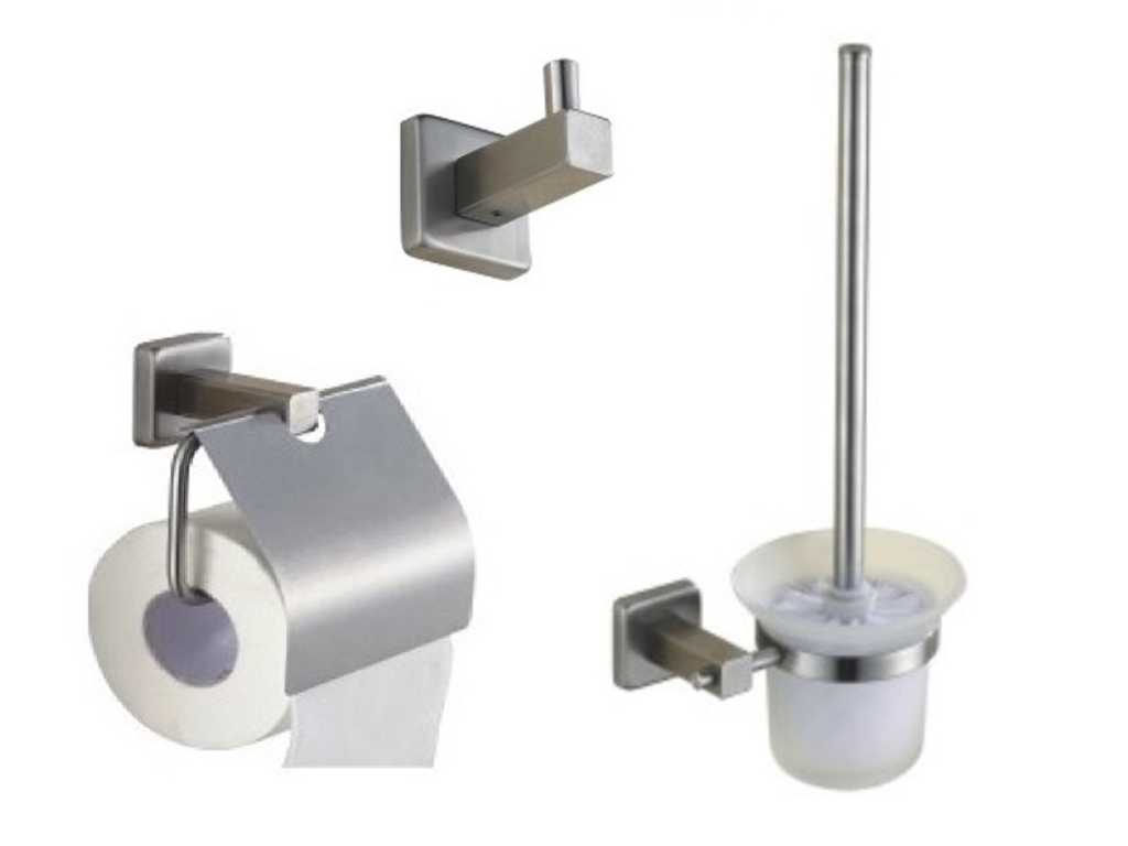 toilet accessory set brushed stainless steel