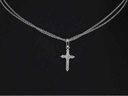 White gold cross pendant with diamonds