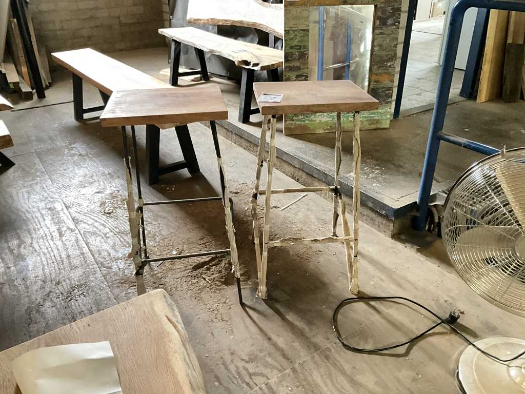 Bar stools Suar wood (2x)