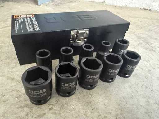 JCB 6-point impact socket set 10-24 mm