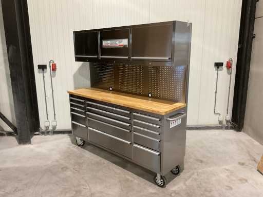 Stahlworks Deluxe in acciaio inossidabile da 72 pollici con 15 cassetti