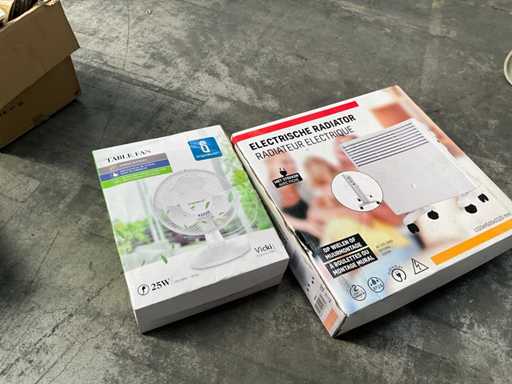 Elektrische Radiator + tafelventilator