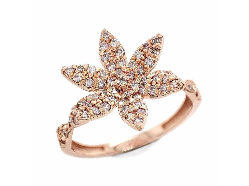 Luxe Ring Zeer Zeldzame Natuurlijke Roze Diamant 0.53 caraat