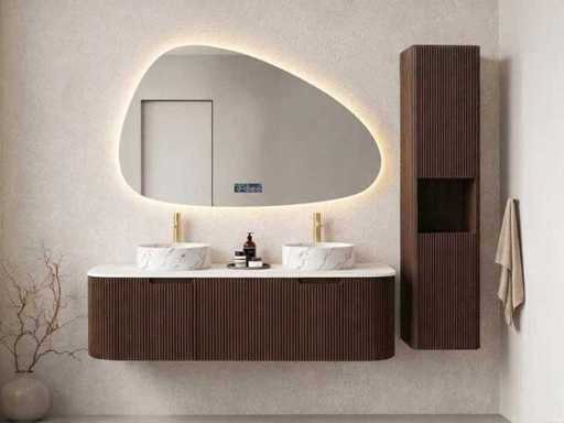 Mobili da bagno Mawialux Design 152cm (con armadietto sospeso) - Scelta di 2 colori