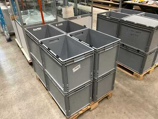 Caja de plástico de 8 piezas, Auer, 60 cm x 40 cm x 40 cm
