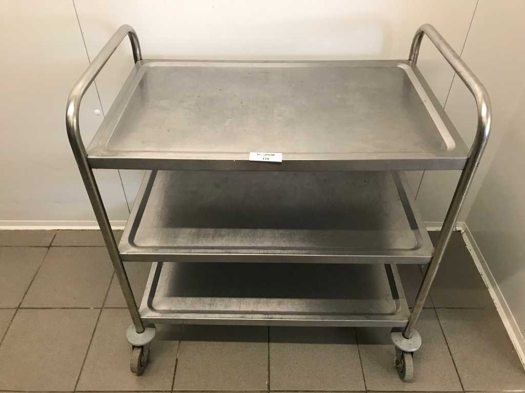 Serving trolley stainless steel