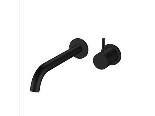 Regn - 10005MB - rubinetto per lavabo integrato a 2 fori con coldstart nero opaco