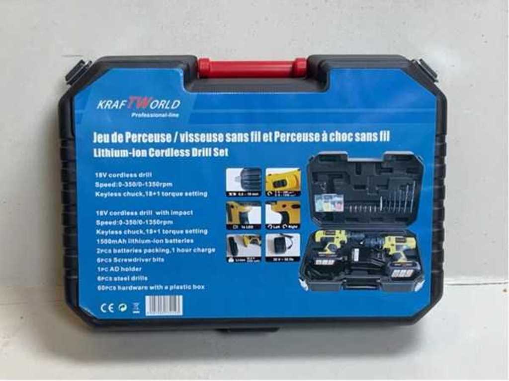 Cordless impact drill and screwdriver set