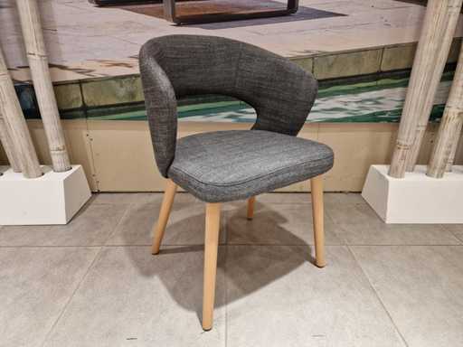 2 x chaises de salle à manger Castle-Line modèle Fay Tub Grey Argenté