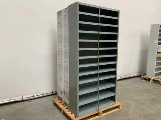 Povag Armoire à étagères ouvertes - 12 étagères gris foncé