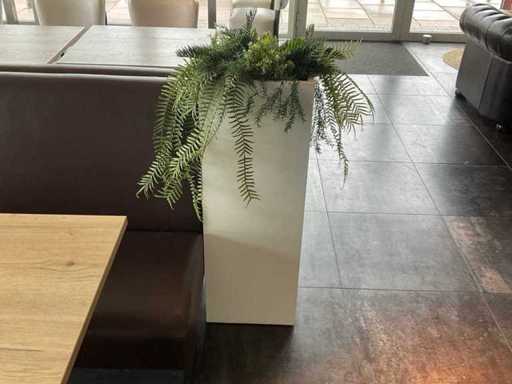 Bloembak met kunstplant (2x)