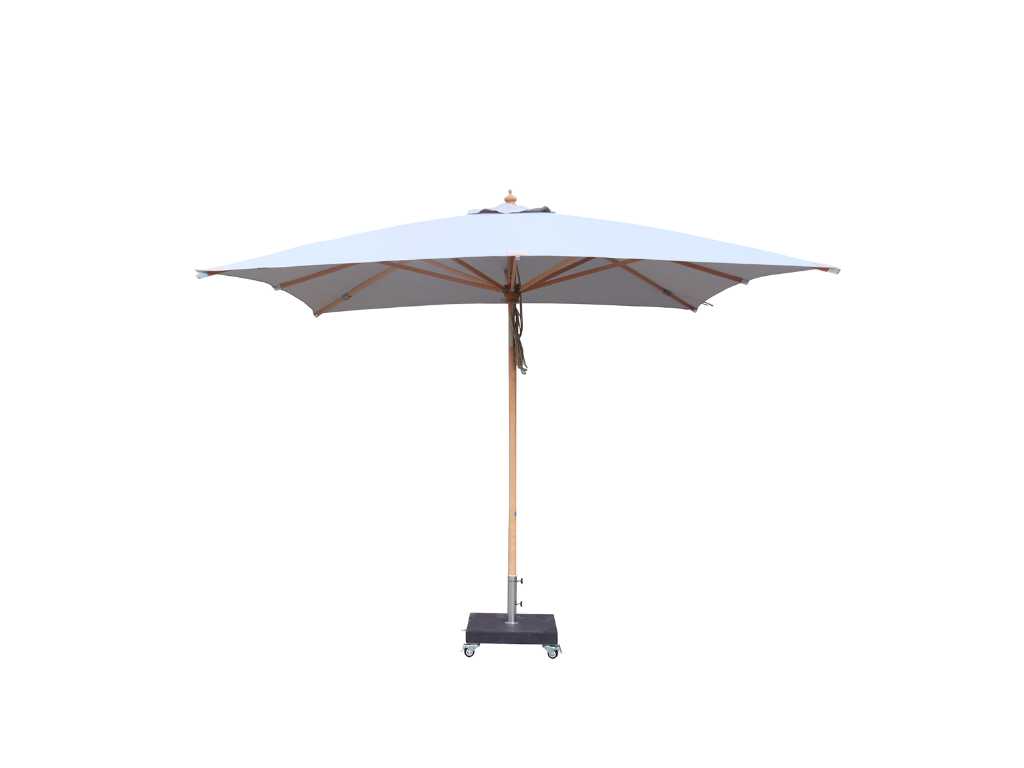 1 x Parasol 2.5m wood - Medium grey - Without parasol base