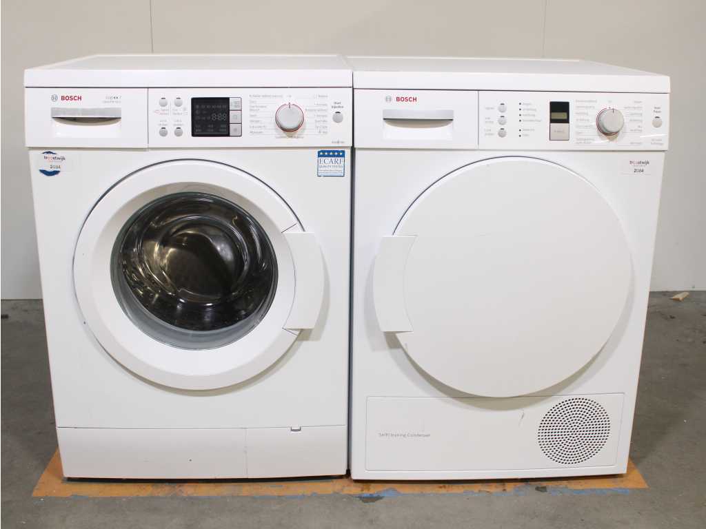 Bosch Logixx 7 VarioPerfect Washer & Bosch Series|6 SelfCleaning Condenser ActiveAir Technology Dryer