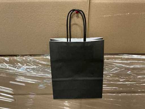 Papierowe torby transportowe z partii 18+8*22cm czarne (5450x)