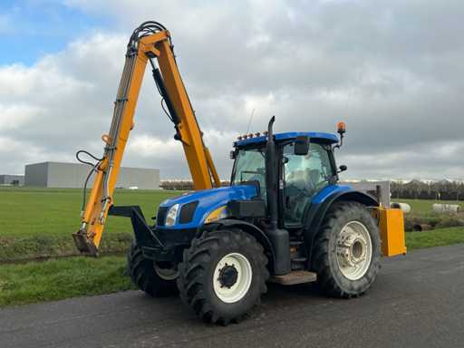 2011 New Holland T6070 Vierwielaangedreven landbouwtractor met Hemos maaiarm