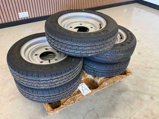 5x roue remorque Security 155/70R12C inutilisée Ifor Williams