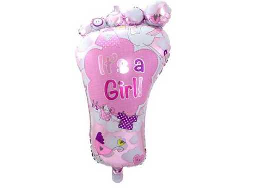 Folieballon It'sa Girl babyvoetje 70cm (400x)