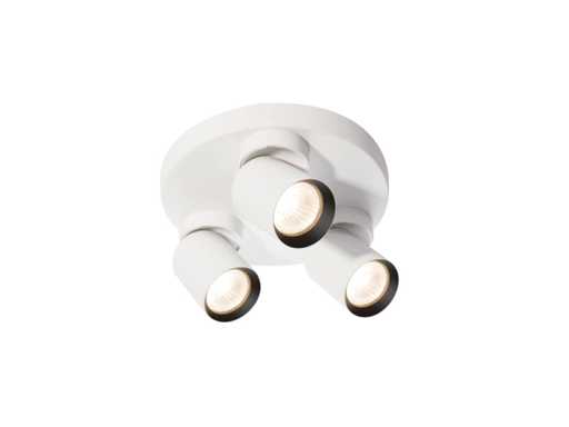 GU10 Luminaire rond spot monté en surface triple rotatif (4x)