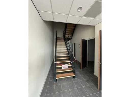 Steel staircase with wooden steps