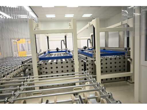 2017 Benteler 2-częściowe panele szklane z systemem FIFO załadowania, w tym systemem wymiany krzyżowej 5-częściowej i systemem przenośnika rolkowego (C)