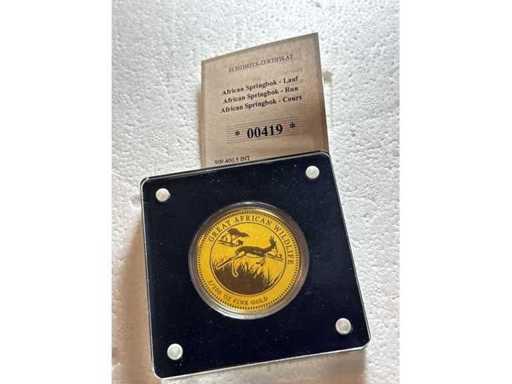 African Springbok - Barrel 1/200oz 999 Fine Gold