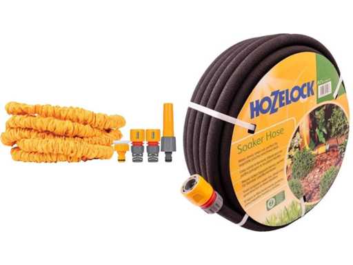 Hozelock Superhoze uitrekbare slang 15 meter + Hozelock Druppelslang poreus 25 meter