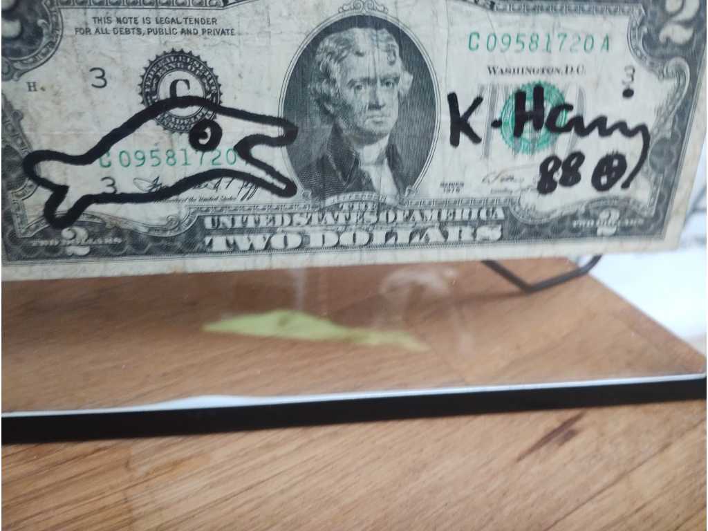 Keith haring dollar bill (after)