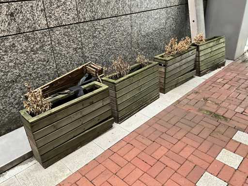 Houten plantenbak (4x)